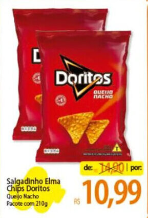 Atacadão Salgadinho Elma Chips Doritos Queijo Nacho Pacote com 210g oferta