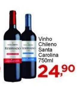 Rossi Supermercado Vinho Chileno Santa Carolina 750ml oferta