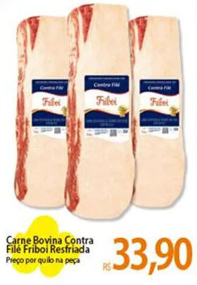 Atacadão Carne Bovina Contra Filé Friboi Resfriada Preço por quilo na peça oferta