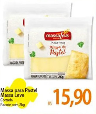 Atacadão Massa para Pastel Massa Leve Cortada Pacote com 2kg oferta