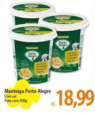 Atacadão Manteiga Porto Alegre Com sal Pote com 500g oferta