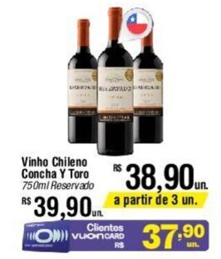 Fort Atacadista Vinho Chileno Concha y Toro 750ml Reservado oferta