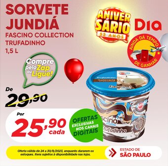 Dia SORVETE JUNDIÁ FASCINO COLLECTION TRUFADINHO 1.5L oferta