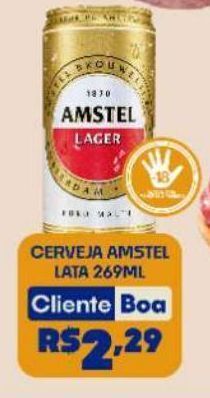 Boa Supermercados Cerveja amstel lata 269ml oferta