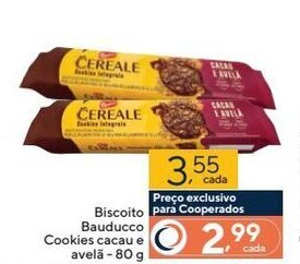 Coop Biscoito para Cooperados Bauducco Cookies cacau e avelã - 80 g oferta