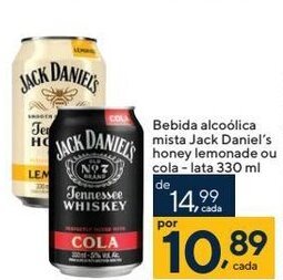 Coop Bebida alcoólica mista Jack Daniel's honey lemonade ou cola-lata 330 ml oferta