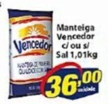 Vencedor Atacadista Manteiga Vencedor c/ ou s/ Sal 1,01kg oferta