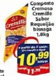 Vencedor Atacadista Composto Cremoso Cremille Sabor Requeijão bisnaga 1,8kg oferta