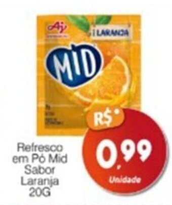 Supermercado Bem Barato Refresco em Pó Mid Sabor Laranja 20G oferta
