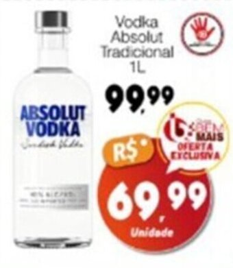 Supermercado Bem Barato Vodka Absolut Tradicional 1L oferta