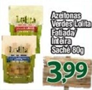 Azeitonas Verdes Lolita Fatiada Inteira Sache 80g