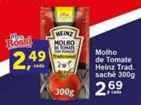Rossi Supermercado Molho de Tomate Heinz Trad. sache 300g oferta