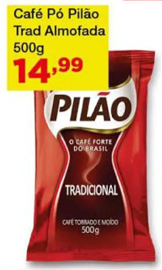 Chama Supermercados Café Pó Pilão Trad Almofada 500g oferta