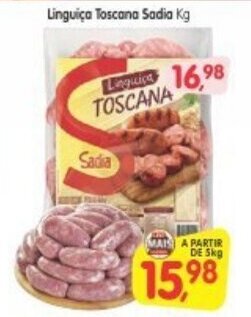 Cercadão Linguica Toscana Sadia 1kg oferta