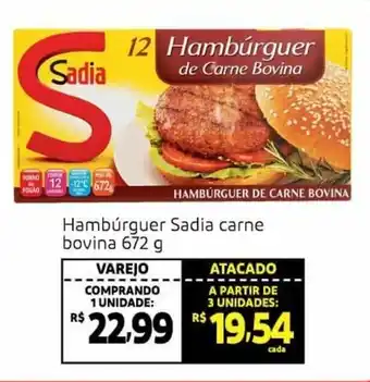 Extra Hiper Hamburguer Sadia Carne bovina 672g oferta
