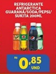 Refrigerante Antarctica Guarana/ Soda/ Pepsi/ Sukita 200ml