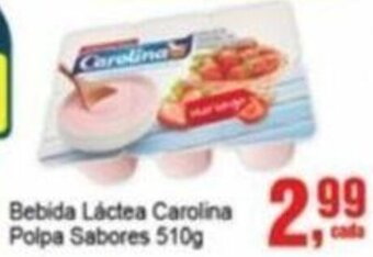 Negreiros Bebida Láctea Carolina Polpa Sabores 510g oferta