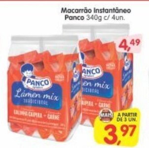 Cercadão Macarrao Instantineo Panco 340g oferta