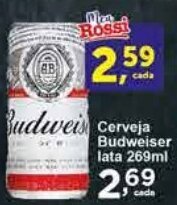 Rossi Supermercado Cerveja Budweiser lata 269ml oferta