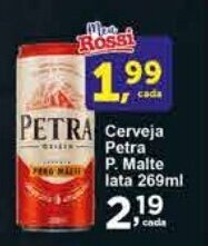 Rossi Supermercado Cerveja Petra P. Malte lata 269ml oferta