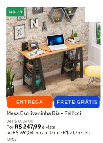 Mesa Escrivaninha Bia - Fellicci