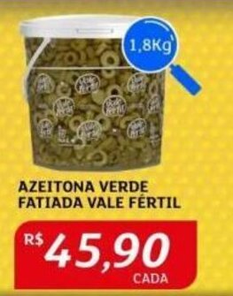 Assaí Atacadista AZEITONA VERDE FATIADA VALE FÉRTIL 1.8kg oferta