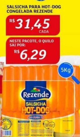 Assaí Atacadista SALSICHA PARA HOT-DOG CONGELADA REZENDE oferta