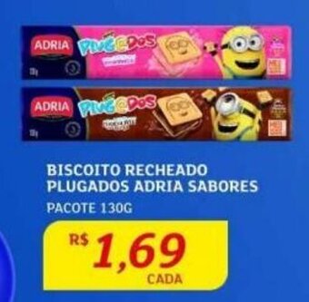 Assaí Atacadista BISCOITO RECHEADO PLUGADOS ADRIA SABORES PACOTE 130G oferta