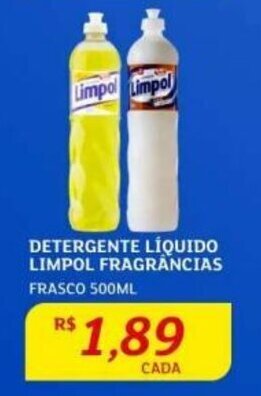 Assaí Atacadista DETERGENTE LÍQUIDO LIMPOL FRAGRÂNCIAS FRASCO 500ML oferta