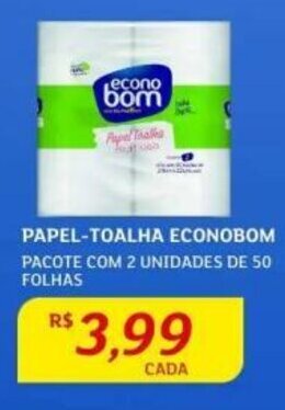 PAPEL-TOALHA ECONOBOM PACOTE COM 2 UNIDADES DE 50 FOLHAS