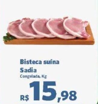 Sam's Club Bisteca suína Sadia Congelada, Kg oferta
