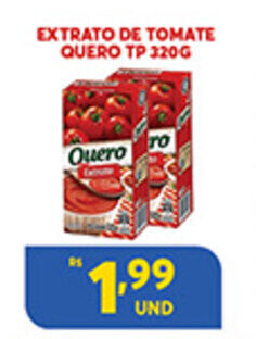 Atacadão Centro Sul Extrato de Tomate Quero Tp 320g oferta
