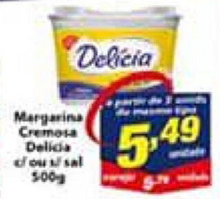 Vencedor Atacadista Margarina Cremosa Delicia c/ ou s/ sal 500g oferta