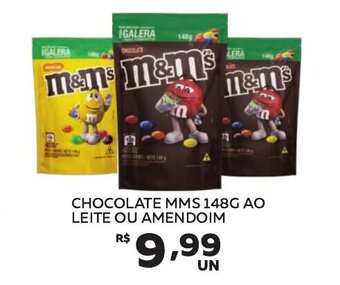 CHOCOLATE MMS 148G AO LEITE OU AMENDOIM