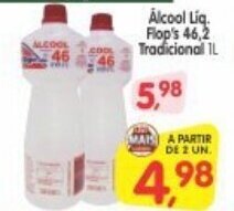 Cercadão Alcool liq. Flop's 46.2 Tradicional 1L oferta
