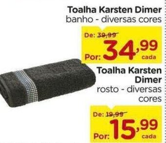 Carrefour Toalha Karsten Dimer banho- diversas cores oferta