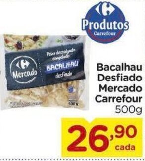 Carrefour Bacalhau Desfiado Mercado Carrefour 500g oferta