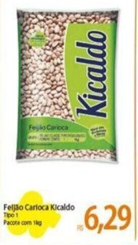 Atacadão Feljão Carioca Kicaldo Tipo 1 Pacote com 1kg oferta