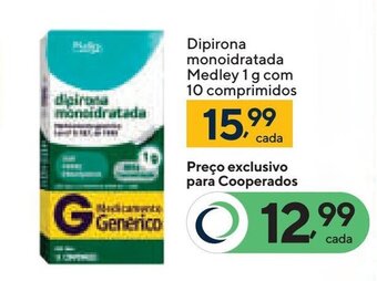 Coop Dipirona monoidratada Medley 1 g com 10 comprimidos oferta