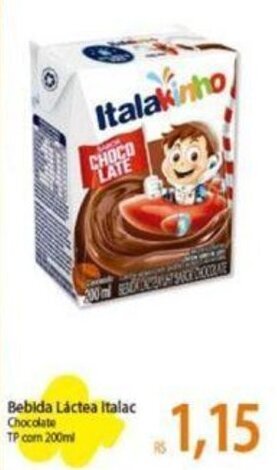 Atacadão Bebida Láctea Italac Chocolate TP com 200ml oferta