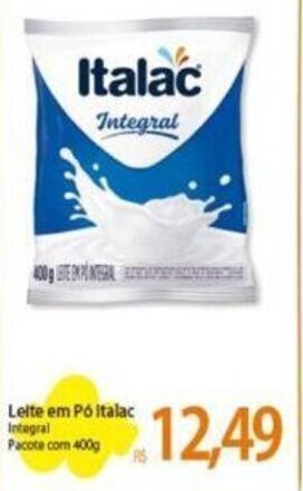 Atacadão Leite em Pó Italac Integral Pacote com 400g oferta