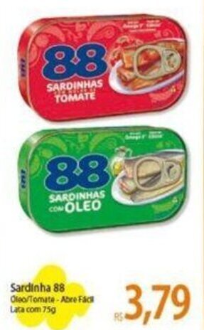 Atacadão Sardinha 88 Olea/Tomate-Abre Facil Lata com 75g oferta