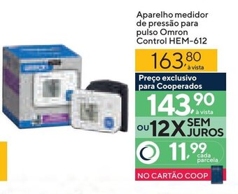 Coop Aparelho medidor de pressão para pulso Omron Control HEM-612 oferta