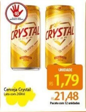 Atacadão Cerveja Crystal Lata com 269ml oferta
