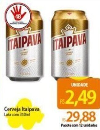 Atacadão Cerveja Itaipava Lata com 350ml oferta
