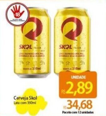 Atacadão Cerveja Skol lata com 350ml oferta