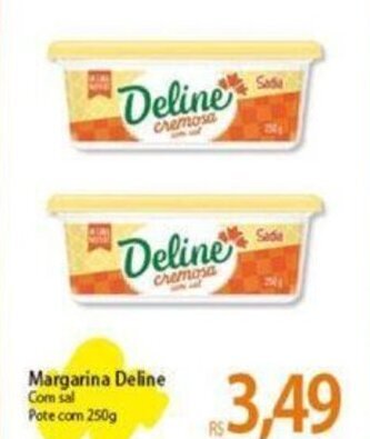 Atacadão Margarina Deline Com sal Pote.com 250g oferta