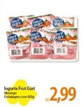 Atacadão logurte Frut Gurt Morango Embalagem com 600g oferta