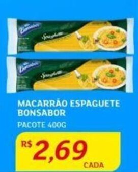 MACARRÃO ESPAGUETE BONSABOR PACOTE 400G