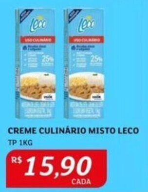 Assaí Atacadista CREME CULINÁRIO MISTO LECO TP 1KG oferta